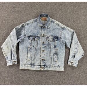 Vintage Levis Denim Jacket Mens Medium Acid Wash 70507‎ 0219 Trucker USA 90s